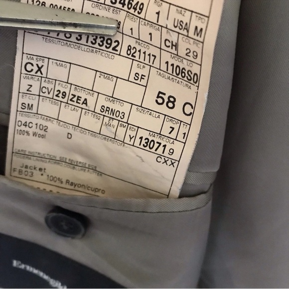 Ermenegildo Zegna Su Misura Wool Jacket Size 58C Black Pinstripe Switzerland - Picture 7 of 16